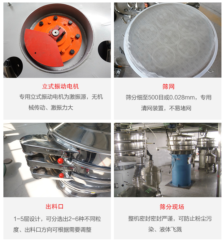 旋振篩定制化有：移動(dòng)，加緣，閘門等多種形式選擇。子母設(shè)計(jì)透網(wǎng)率高，換網(wǎng)方便。