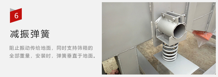 減振彈簧為減少篩箱與支撐裝置之間的摩擦而產(chǎn)生。